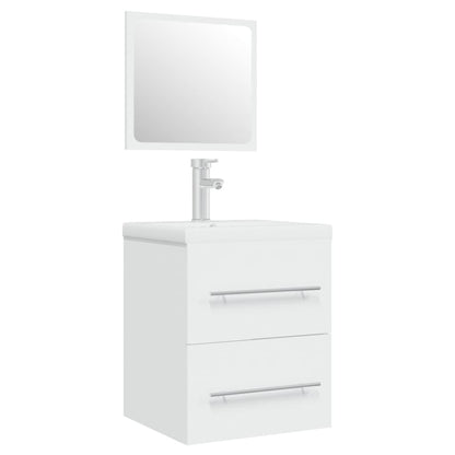 Mobile Bagno con Lavabo Integrato Bianco in Legno Multistrato | homemem39