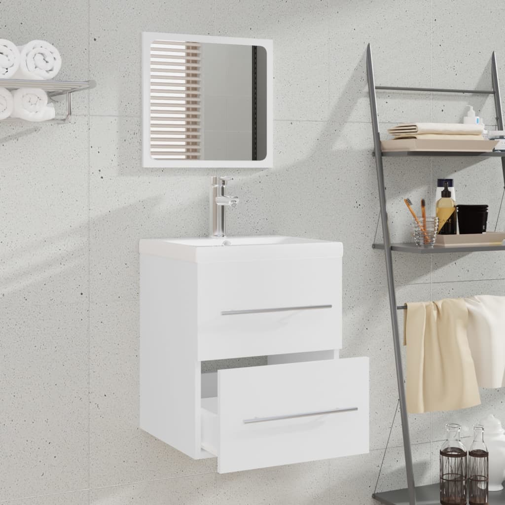 Mobile Bagno con Lavabo Integrato Bianco in Legno Multistrato | homemem39
