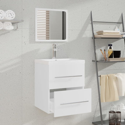 Mobile Bagno con Lavabo Integrato Bianco in Legno Multistrato | homemem39