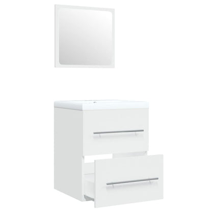 Mobile Bagno con Lavabo Integrato Bianco in Legno Multistrato | homemem39