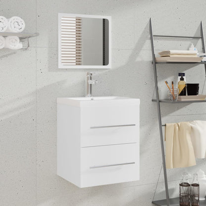 Mobile Bagno con Lavabo Integrato Bianco in Legno Multistrato | homemem39