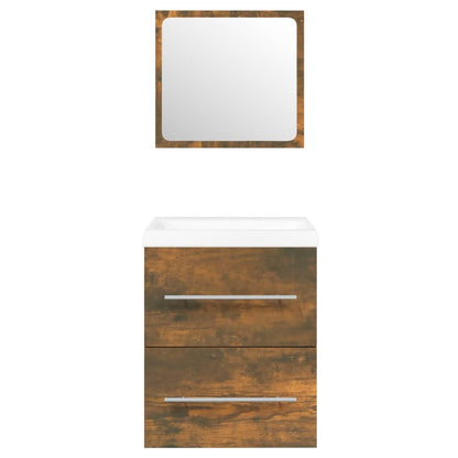 Mobile Bagno con Lavabo Integrato Rovere Fumo Legno Multistrato | homemem39