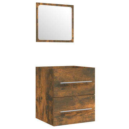 Mobile Bagno con Lavabo Integrato Rovere Fumo Legno Multistrato | homemem39