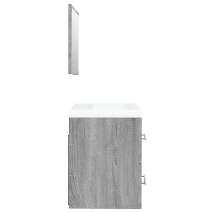Mobile Bagno e Lavabo Integrato Grigio Sonoma Legno Multistrato | homemem39