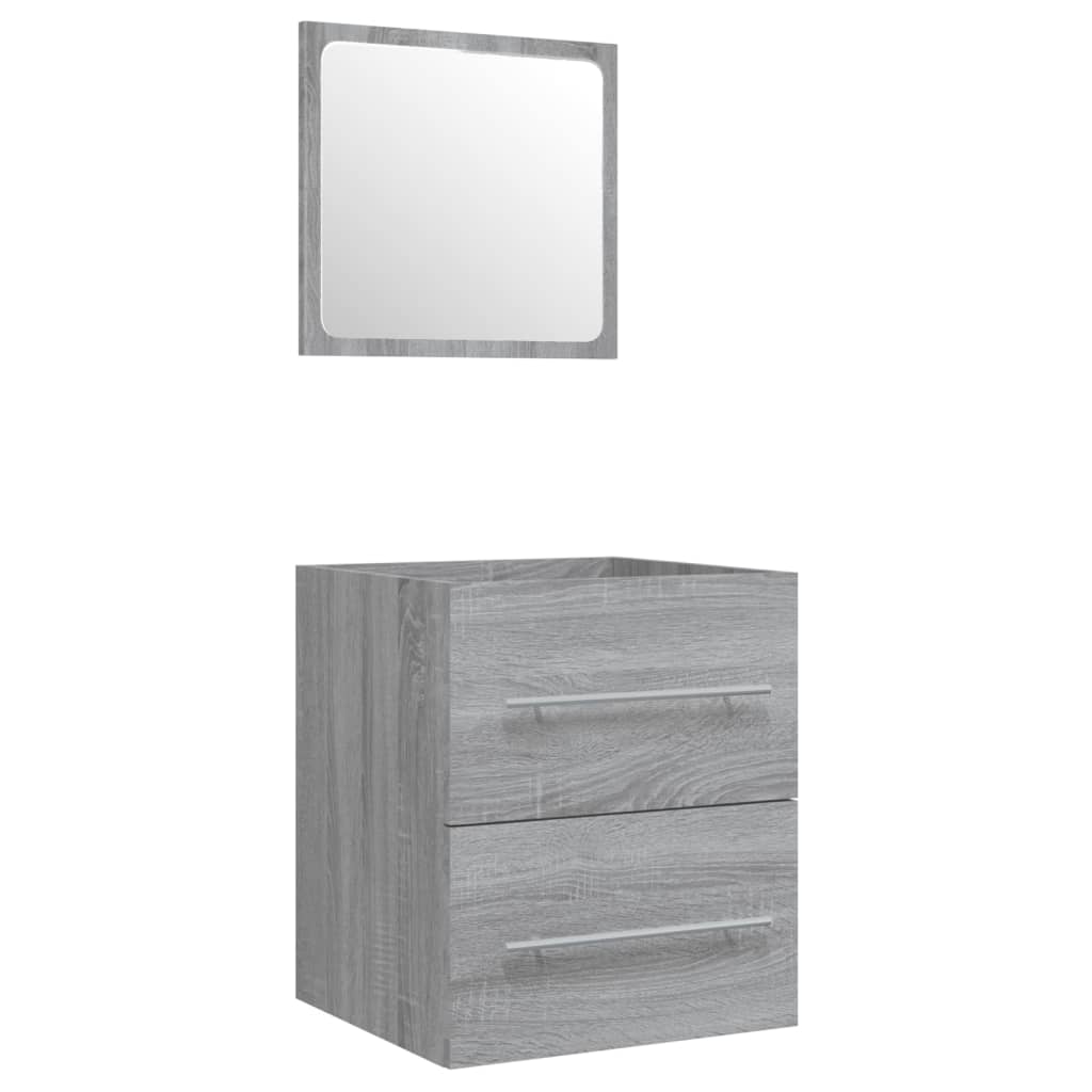 Mobile Bagno e Lavabo Integrato Grigio Sonoma Legno Multistrato | homemem39