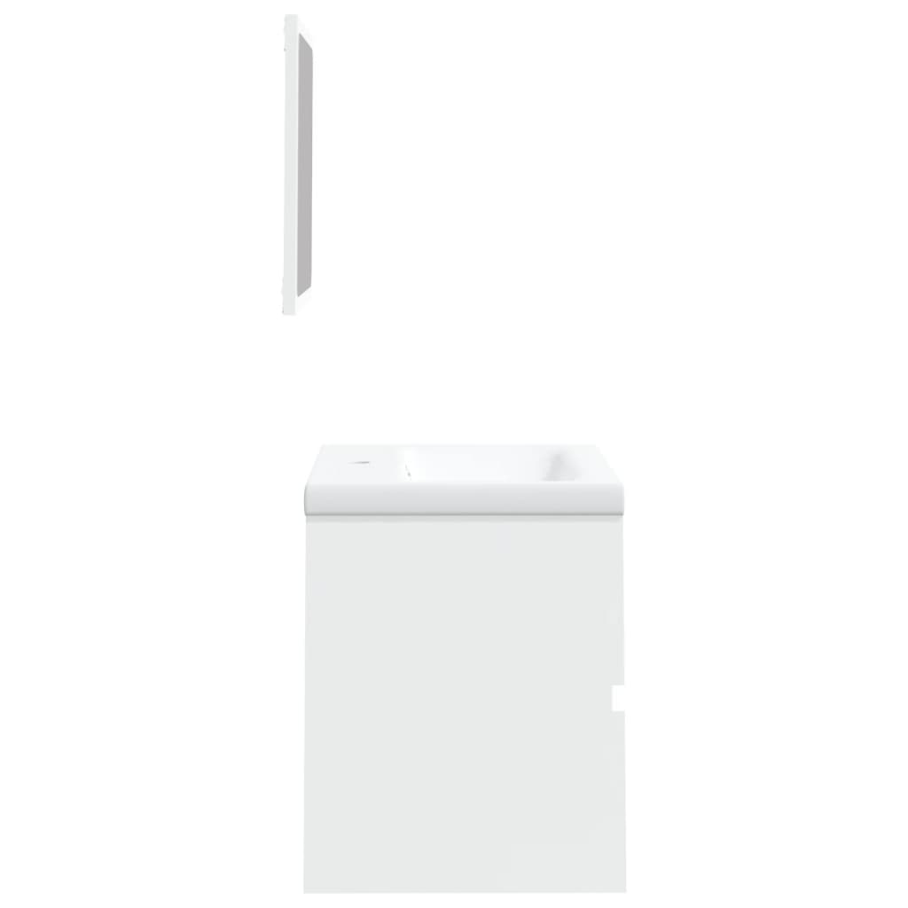 Mobile da Bagno con Lavabo e Specchio Bianco | homemem39