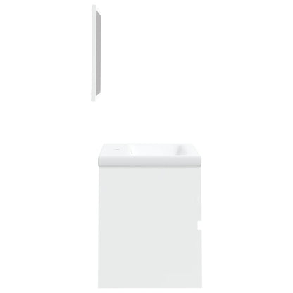 Mobile da Bagno con Lavabo e Specchio Bianco | homemem39