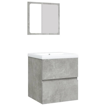 Mobile da Bagno con Lavabo e Specchio Grigio Cemento | homemem39