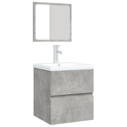 Mobile da Bagno con Lavabo e Specchio Grigio Cemento | homemem39