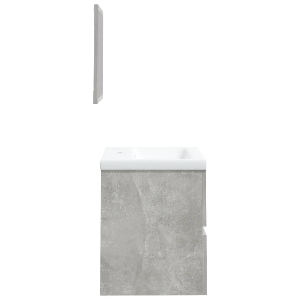 Mobile da Bagno con Lavabo e Specchio Grigio Cemento | homemem39