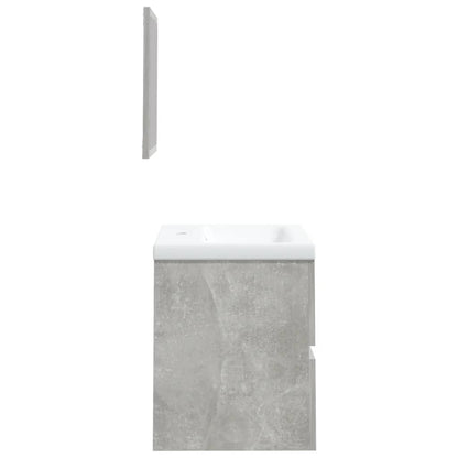 Mobile da Bagno con Lavabo e Specchio Grigio Cemento | homemem39