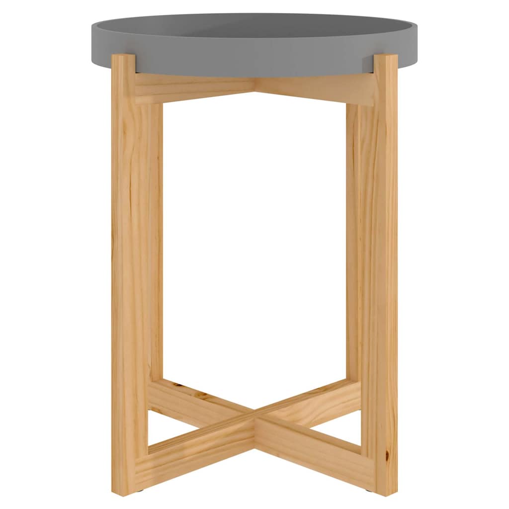 Tavolino Grigio 41x41x48,5cm Legno Multistrato e Massello Pino
