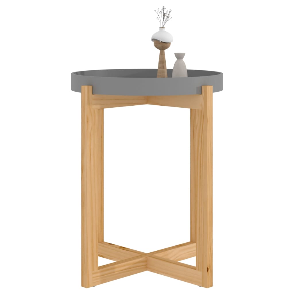 Tavolino Grigio 41x41x48,5cm Legno Multistrato e Massello Pino | homemem39
