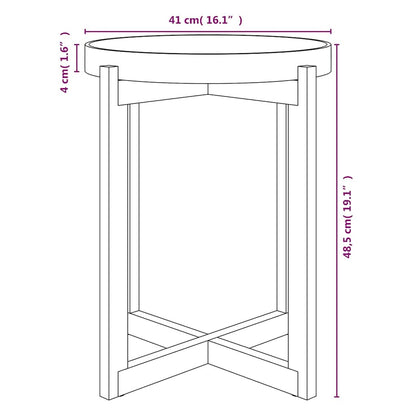 Tavolino Grigio 41x41x48,5cm Legno Multistrato e Massello Pino