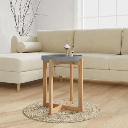 Tavolino Grigio 41x41x48,5cm Legno Multistrato e Massello Pino