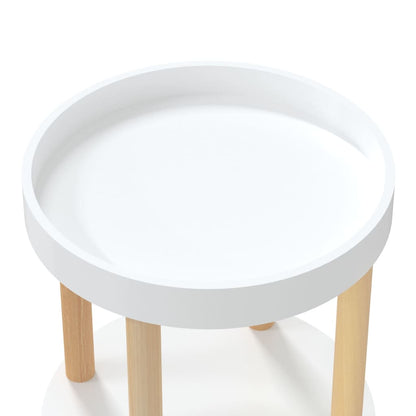 Carrello 3 Ripiani Bianco 38x38x82 cm Legno Multistrato e Pino