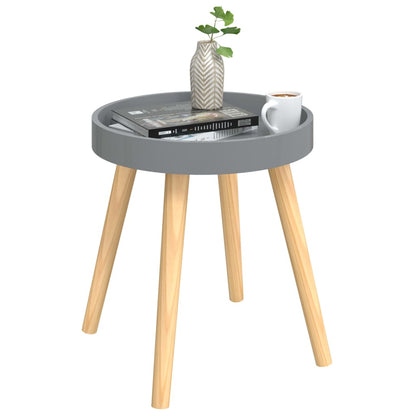 Tavolino Grigio 38x38x40cm Legno Multistrato e Massello di Pino | homemem39