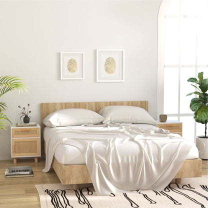 Comodini 2 pz Bianchi Legno Massello di Pino e Rattan Naturale | homemem39