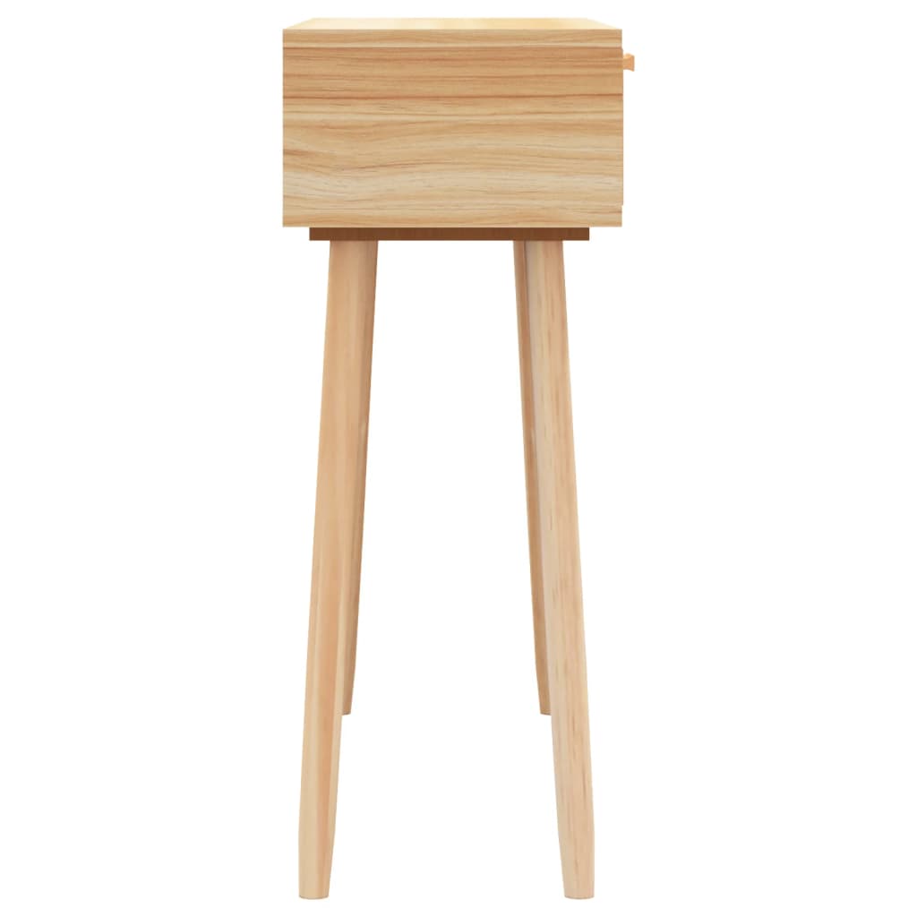 Tavolo Consolle Marrone 80x30x75 Massello Pino Rattan Naturale | homemem39