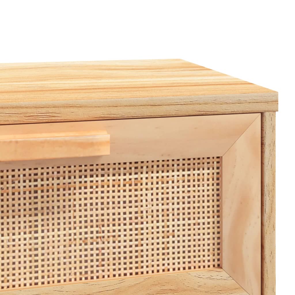 Tavolo Consolle Marrone 80x30x75 Massello Pino Rattan Naturale | homemem39