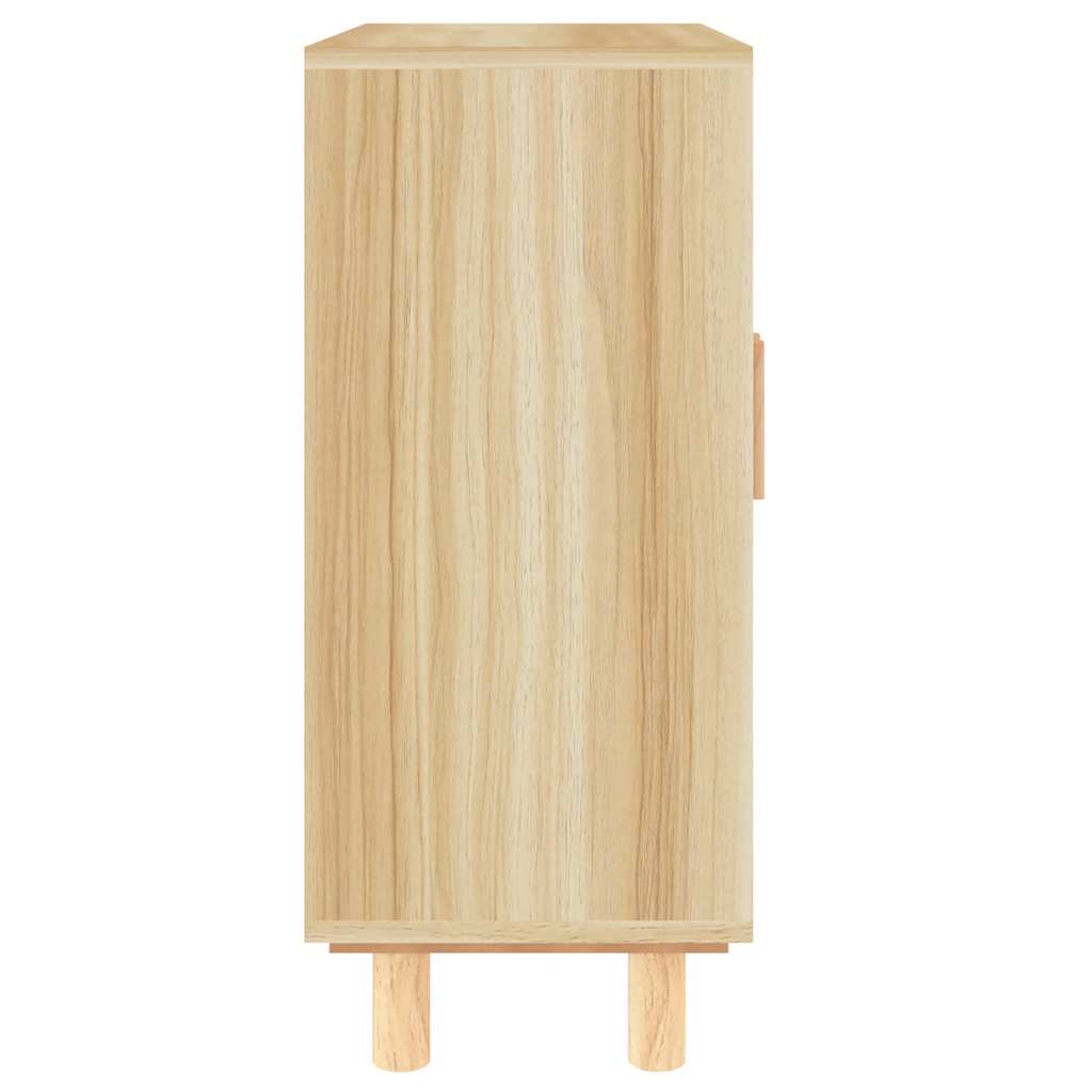 Credenza Marrone 60x30x70cm Legno Massello Pino Rattan Naturale | homemem39