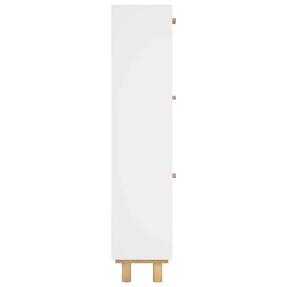 Scarpiera Bianca52x25x115cm Legno Multistrato e Rattan Naturale - homemem39