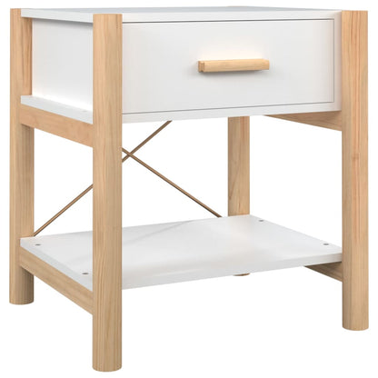 Tavolini da Letto 2pz Bianchi 42x38x45 cm in Legno Multistrato - homemem39