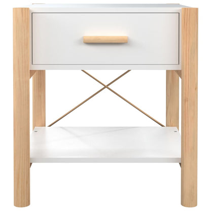 Tavolini da Letto 2pz Bianchi 42x38x45 cm in Legno Multistrato - homemem39