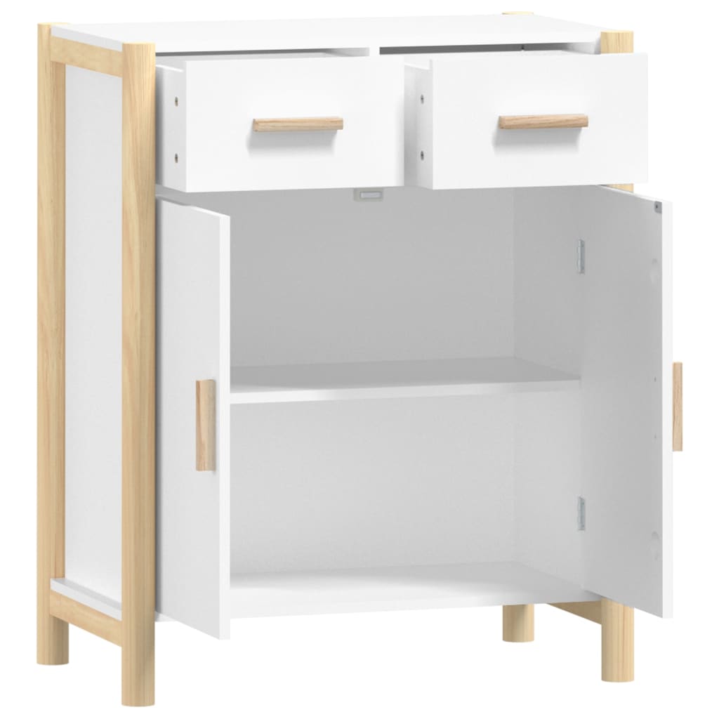 Credenza Bianca 62x38x75 cm in Legno Multistrato - homemem39