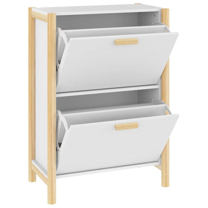 Scarpiera Bianca 57,5x33x80 cm in Legno Multistrato - homemem39