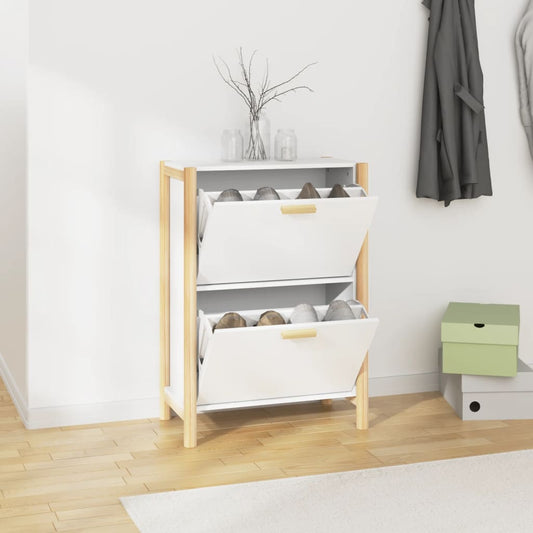 Scarpiera Bianca 57,5x33x80 cm in Legno Multistrato - homemem39