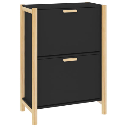 Scarpiera Nera 57,5x33x80 cm in Legno Multistrato - homemem39