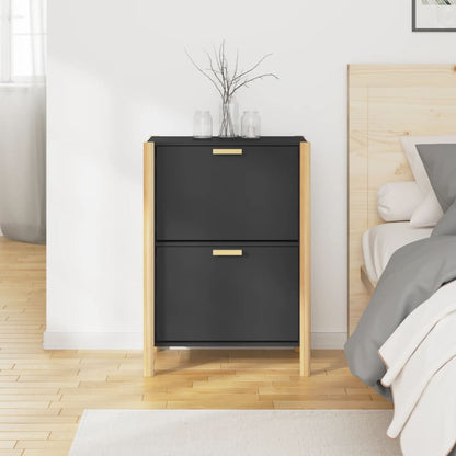 Scarpiera Nera 57,5x33x80 cm in Legno Multistrato - homemem39