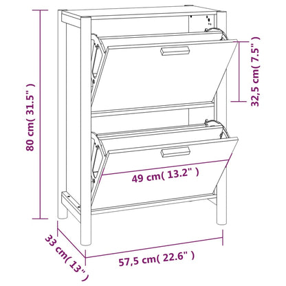 Scarpiera 57,5x33x80 cm in Legno Multistrato - homemem39