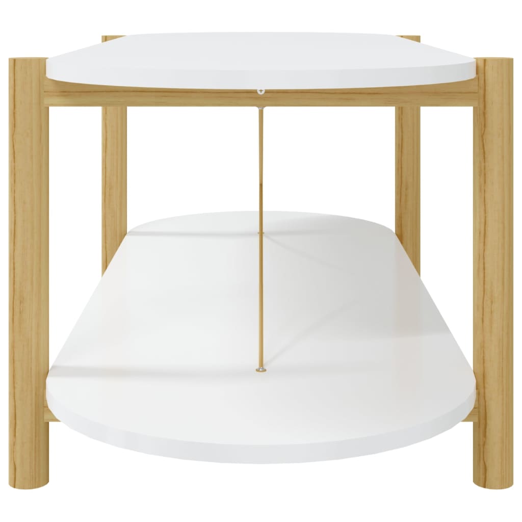 Tavolino da Salotto Bianco 110x48x40 cm in Legno Multistrato | homemem39