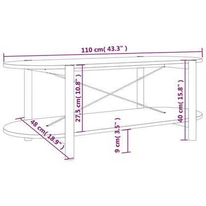 Tavolino da Salotto Bianco 110x48x40 cm in Legno Multistrato | homemem39