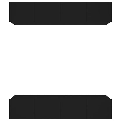 Mobili Porta TV Neri 4 pz 80x30x30 cm in Legno Multistrato - homemem39