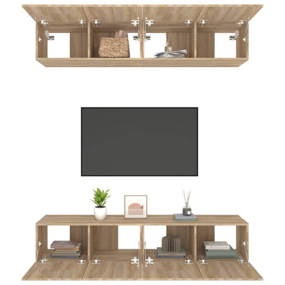 Mobili TV 4 pz Rovere Sonoma 80x30x30 cm in Legno Multistrato - homemem39