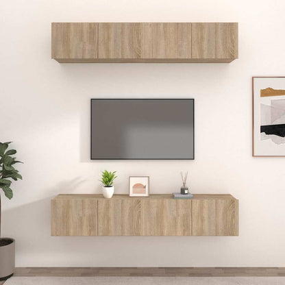 Mobili TV 4 pz 80x30x30 cm in legno multistrato