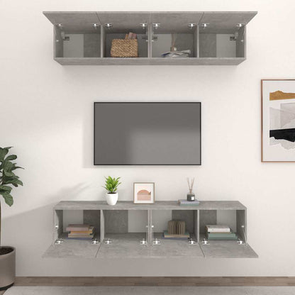 Mobili TV 4 pz 80x30x30 cm in legno multistrato