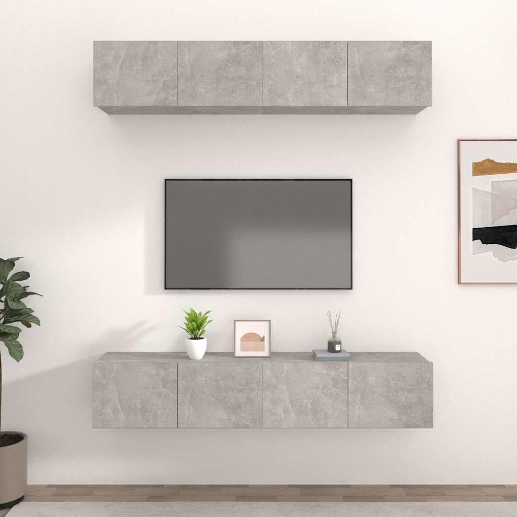 Mobili TV 4 pz 80x30x30 cm in legno multistrato