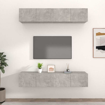 Mobili TV 4 pz 80x30x30 cm in legno multistrato
