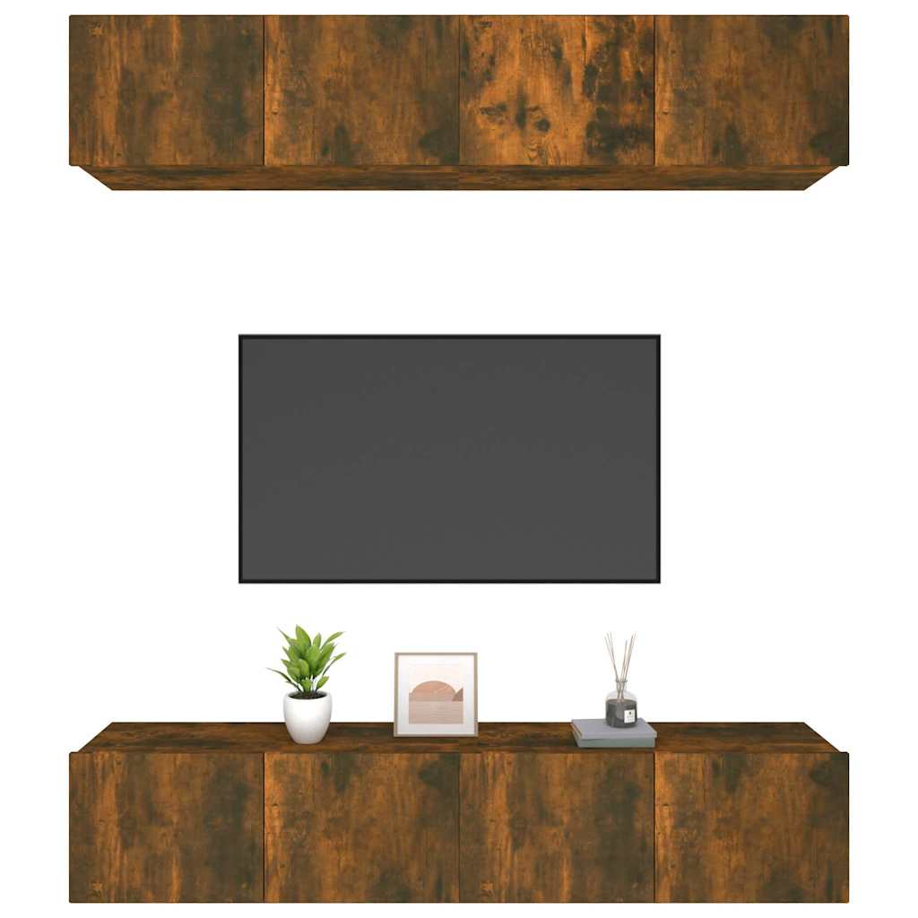 Mobili TV 4 pz 80x30x30 cm in legno multistrato