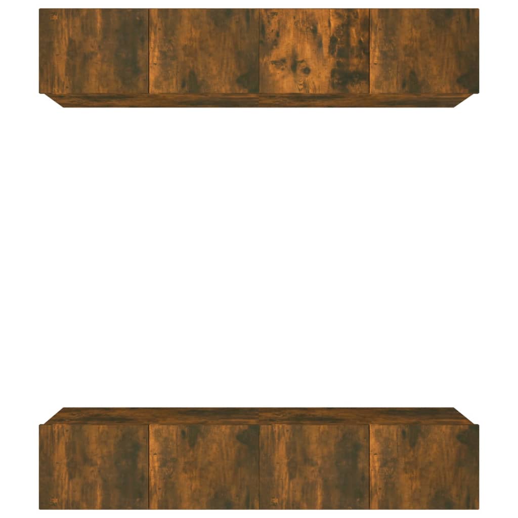 Mobili TV 4 pz Rovere Fumo 80x30x30 cm in Legno Multistrato - homemem39