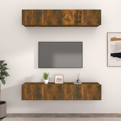 Mobili TV 4 pz 80x30x30 cm in legno multistrato