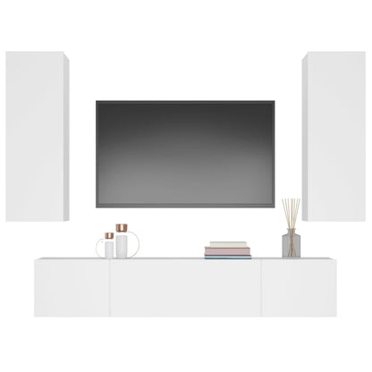 Set di Mobili Porta TV 4 pz Bianco in Legno Multistrato - homemem39