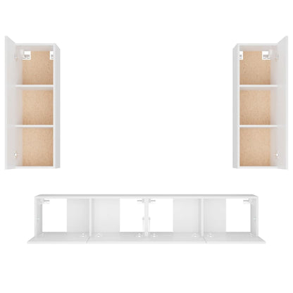 Set di Mobili Porta TV 4 pz Bianco in Legno Multistrato - homemem39