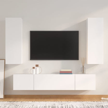 Set di Mobili Porta TV 4 pz Bianco in Legno Multistrato - homemem39