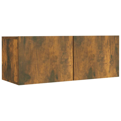 Set di Mobili Porta TV 4 pz Rovere Fumo in Legno Multistrato - homemem39