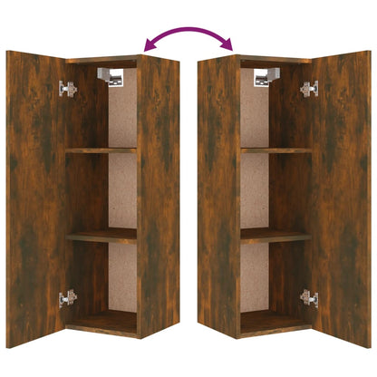 Set di Mobili Porta TV 4 pz Rovere Fumo in Legno Multistrato - homemem39